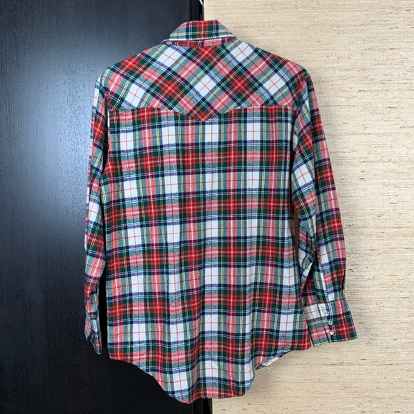 Vintage Network Pearl Snap Button Plaid Work Shirt - Picture 2 of 6